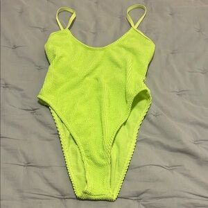 Good American Neon Green high cut Swimsuit